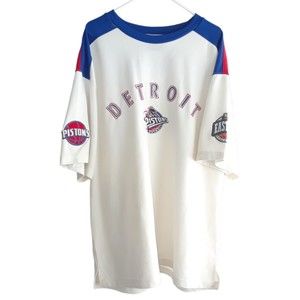 Vintage Unique Sports Generation Detroit Pistons Embroidered White NBA Jersey 2X